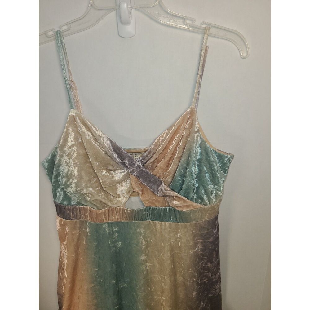 Living Doll Spaghetti Strap TyeDye Velvet Key-hole Dress sz XL